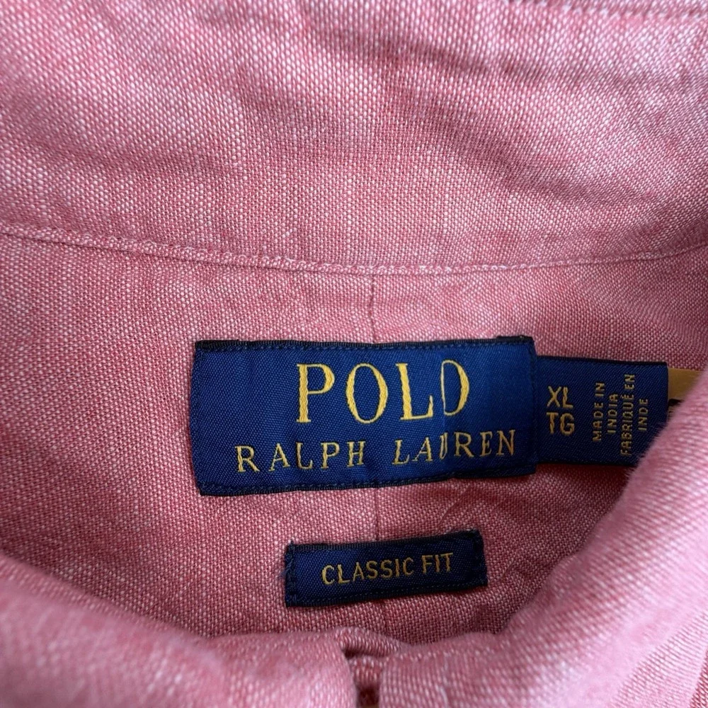 Ralph Lauren Shirt XL Classic Fit Red‎ Check Short Sleeve Button Down Pony